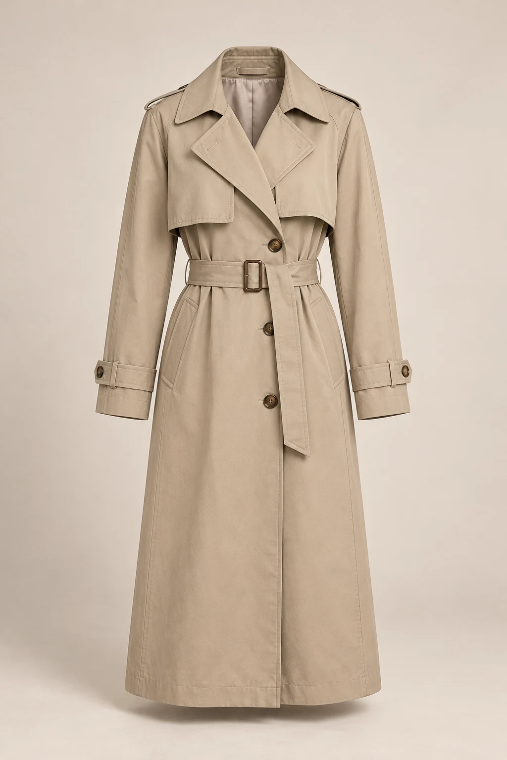 Gaslight Storm-Flap Trench in Stone Beige