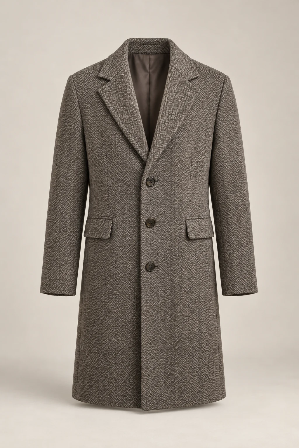 Casebook Herringbone Coat in Grey Brown